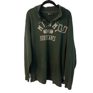 Gear University of Miami Hurricanes Green Collared Sweatshirt Size Large